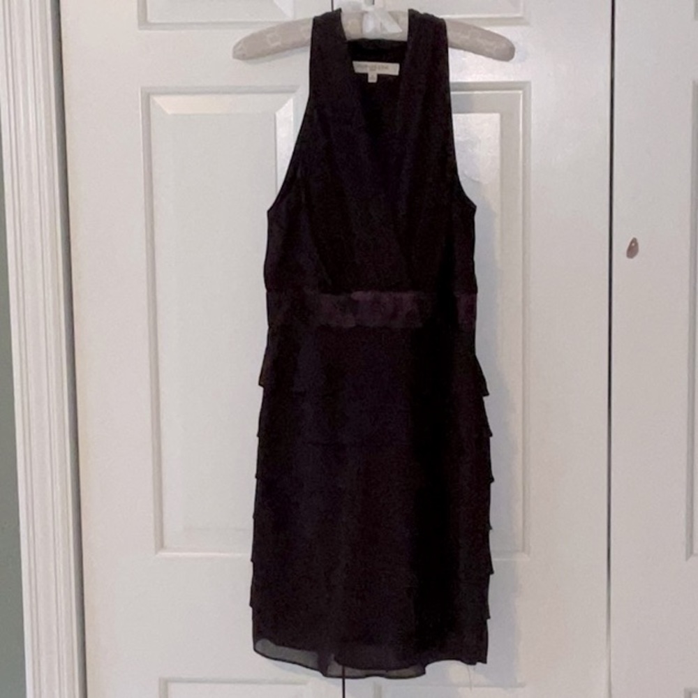 Super cute cocktail/fancy dress with ruffles, deep purple color, size 8